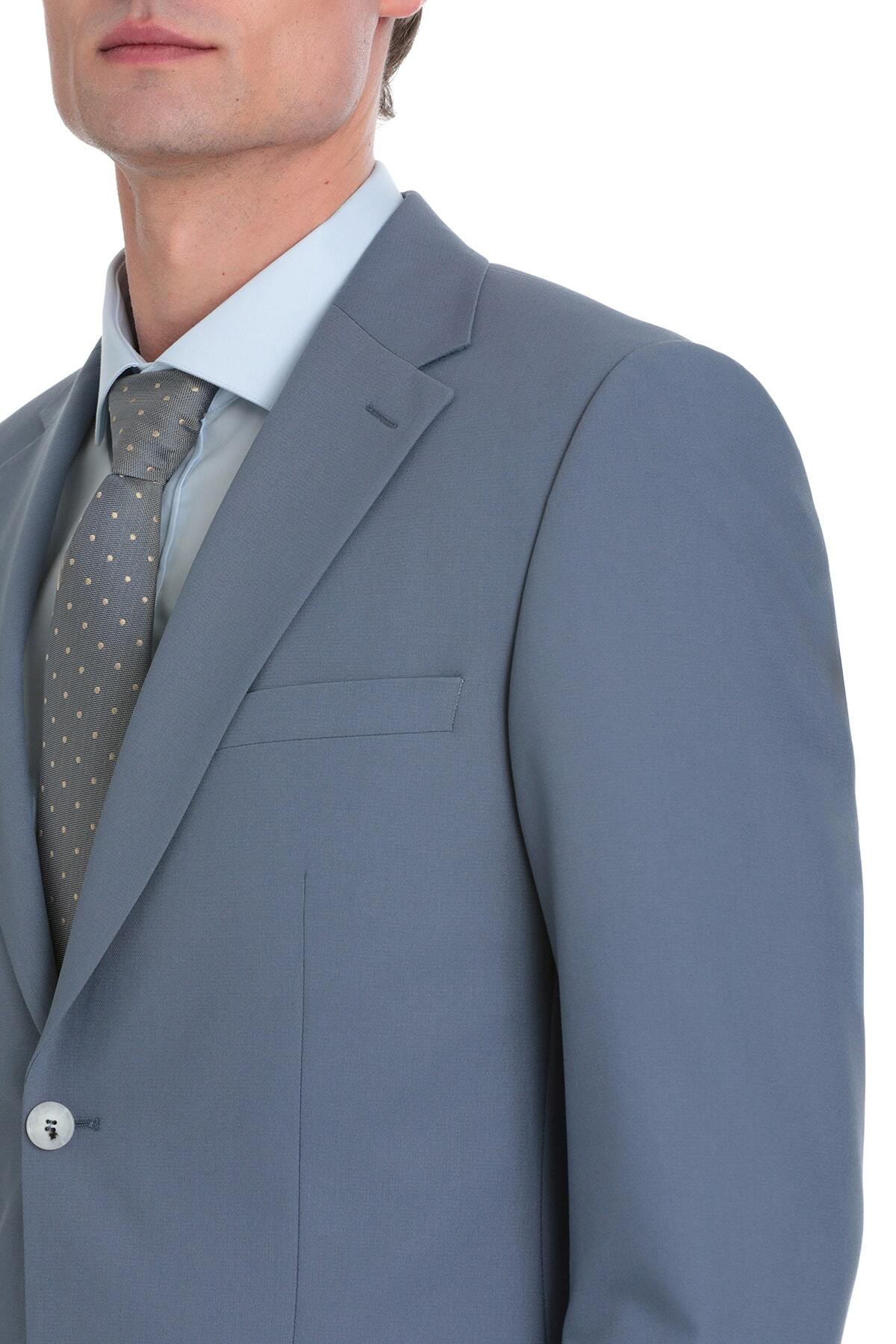 Mavi Slim Fit Mono Yaka Klasik Takım Elbise - 4