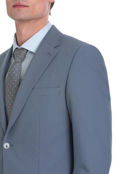 Mavi Slim Fit Mono Yaka Klasik Takım Elbise - 4