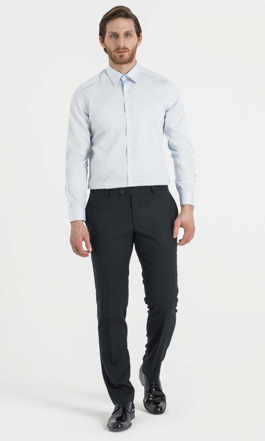 Mavi Slim Fit Pamuklu Gömlek - 2