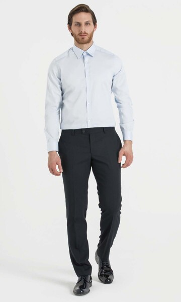 Mavi Slim Fit Pamuklu Gömlek - 2