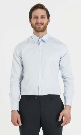 Mavi Slim Fit Pamuklu Gömlek - 11