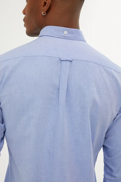 Mavi Slim Fit 100% Pamuk Düğmeli Yaka Uzun Kollu Casual Gömlek - 3