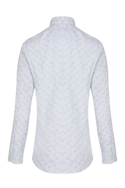 Mavi Slim Fit Baskılı 100% Pamuk Düğmeli Yaka Uzun Kollu Casual Gömlek - 2