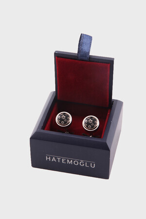 Yuvarlak Taşlı Kol Düğmesi - 4