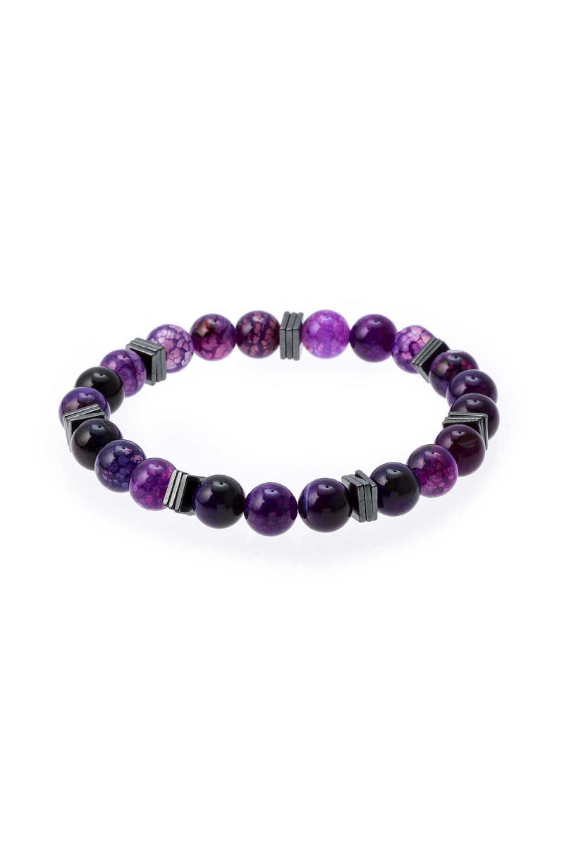 Mor Doğal Taşlı Bileklik - Hatem Saykı