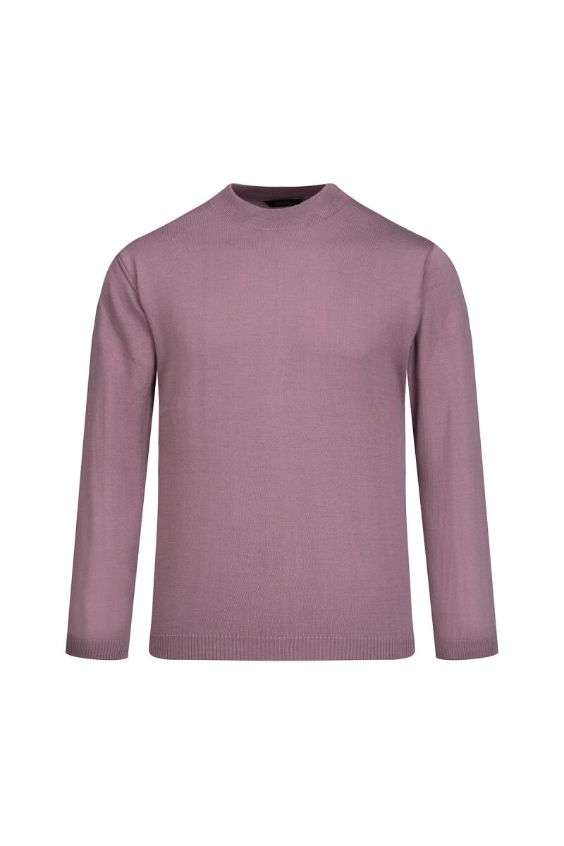 Mor Regular Fit Yarım Balıkçı Yaka Yünlü Kazak - Hatemoğlu