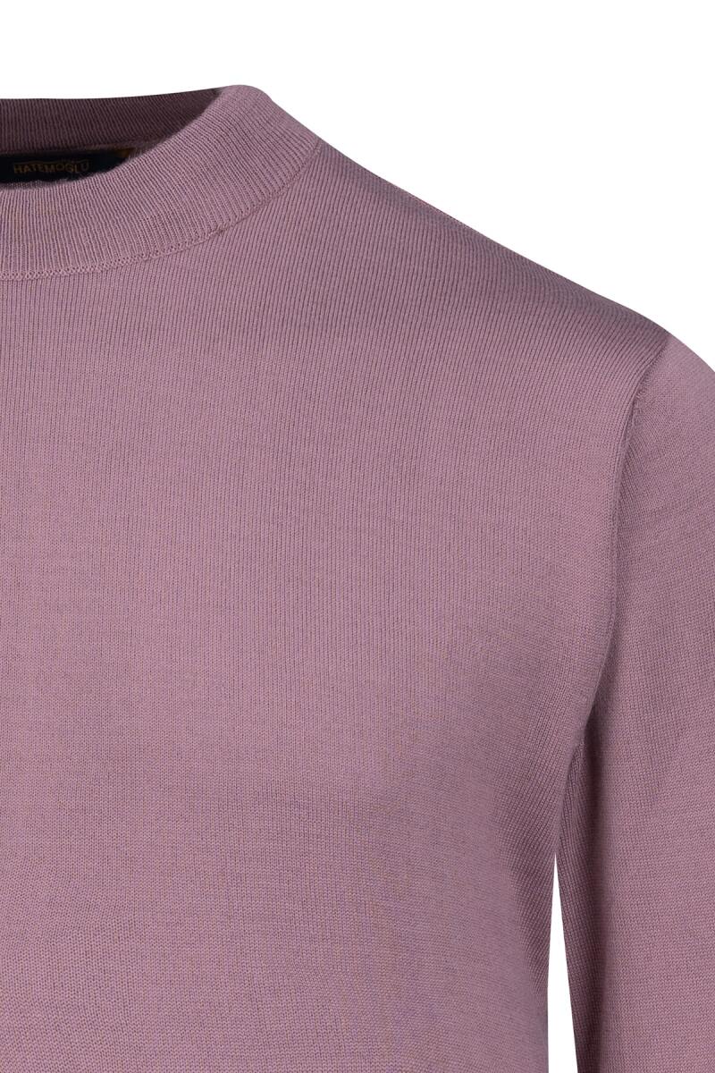 Mor Regular Fit Yarım Balıkçı Yaka Yünlü Kazak - Hatemoğlu (1)