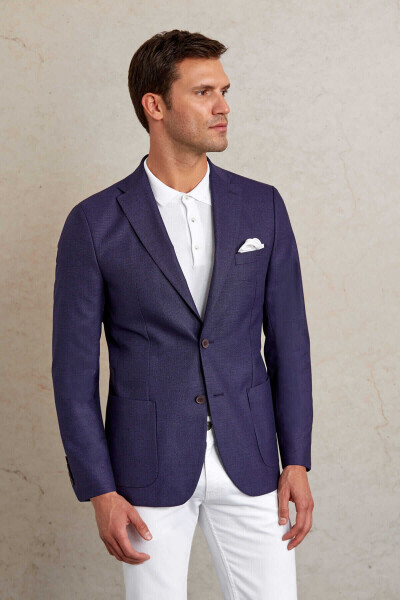 Mor Slim Fit Mono Yaka Klasik Ceket - 3