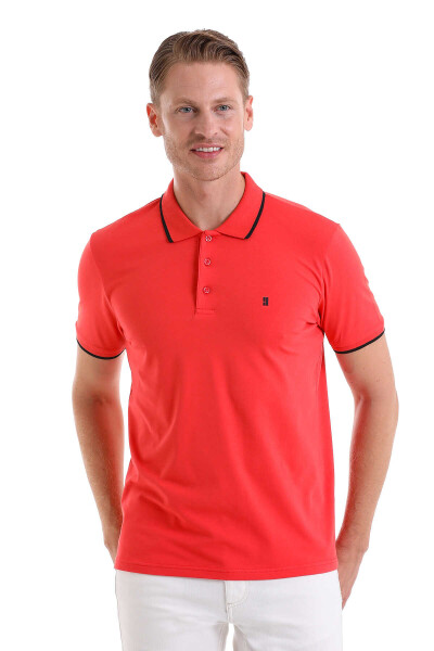 Nar Çiçeği Regular Fit 100% Pamuk Polo Yaka Tişört 