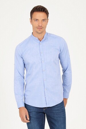 Mavi Slim Fit 100% Pamuk Uzun Kol Spor Gömlek - 6