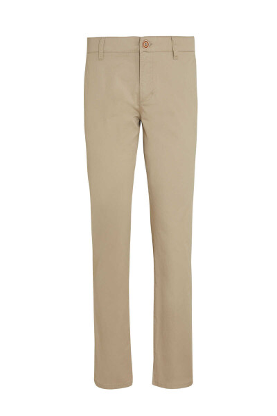 Yeşil Regular Fit Pamuklu Yandan Cep Kanvas Pantolon 