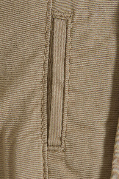 Yeşil Regular Fit Pamuklu Yandan Cep Kanvas Pantolon - 3