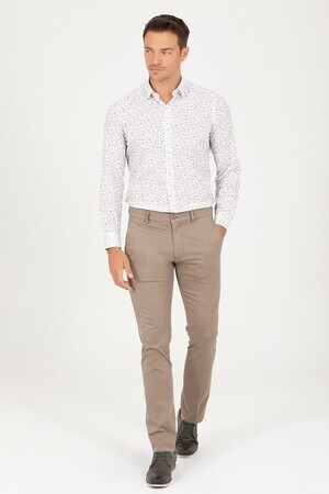Bej Regular Fit Kanvas Pantolon - Thumbnail