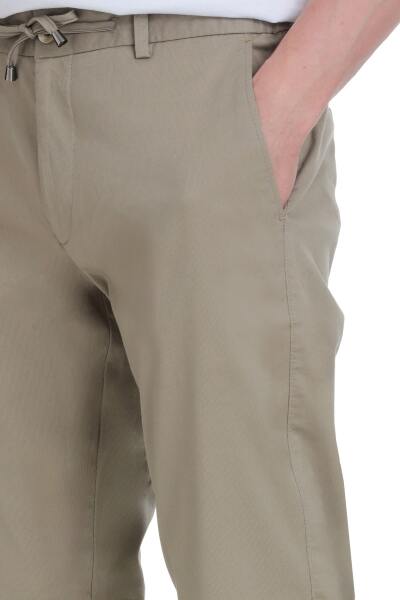 Yeşil Rahat Kesim Pamuklu Yandan Cepli Jogger Pantolon - 4