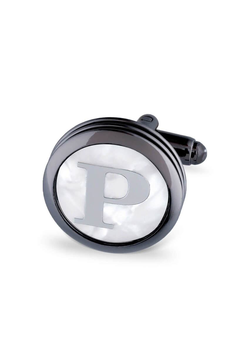 P Harfli Yuvarlak Tekli Kol Düğmesi - HATEMOĞLU