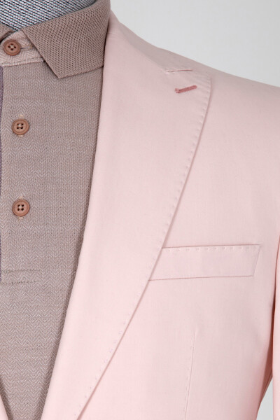 Pembe Slim Fit Spor Ceket - Thumbnail