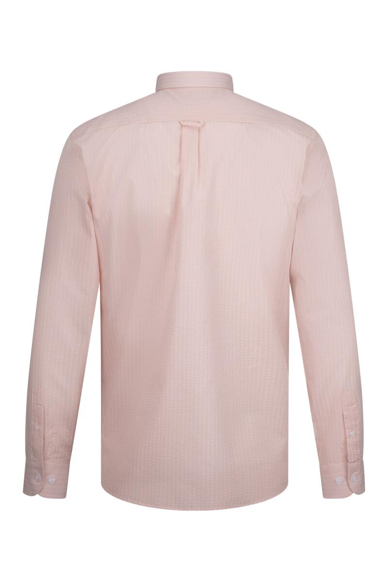Pembe Comfort Fit 100% Pamuk Slim Yaka Uzun Kollu Spor Gömlek - Saykı (1)