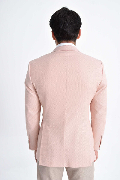 Pembe Desenli Slim Fit Ceket - 5