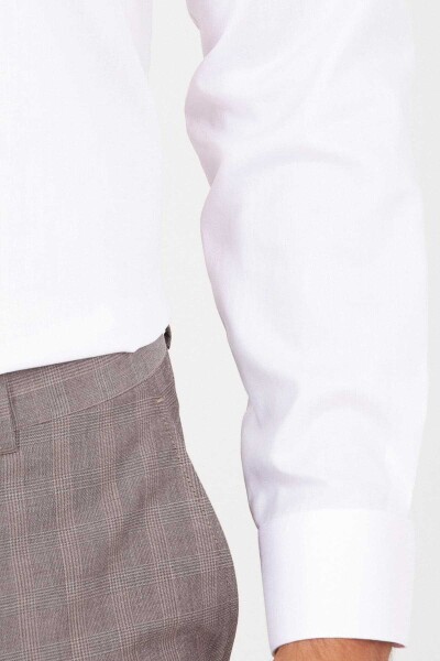 Pembe Slim Fit Desenli 100% Pamuk Uzun Kol Spor Gömlek - 5