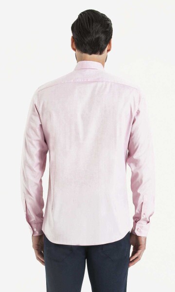 Desenli Slim Fit Pembe Gömlek - 4