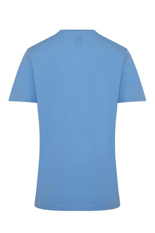 Pembe ve Mavi Regular Fit %100 Pamuk V Yaka İkili Paket Basic Tişört