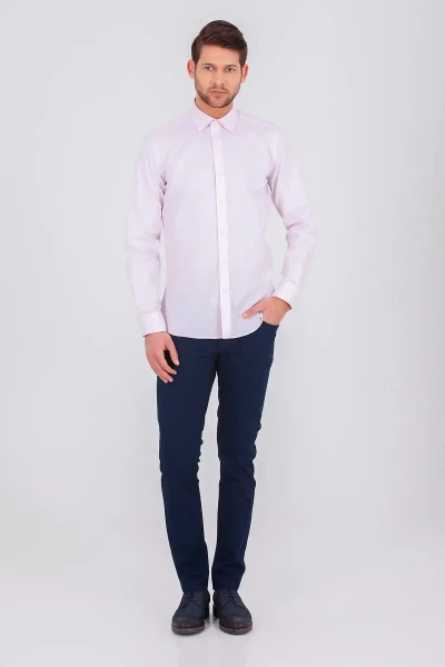 Pembe Slim Fit 100% Pamuk Uzun Kol Oxford Gömlek - 2