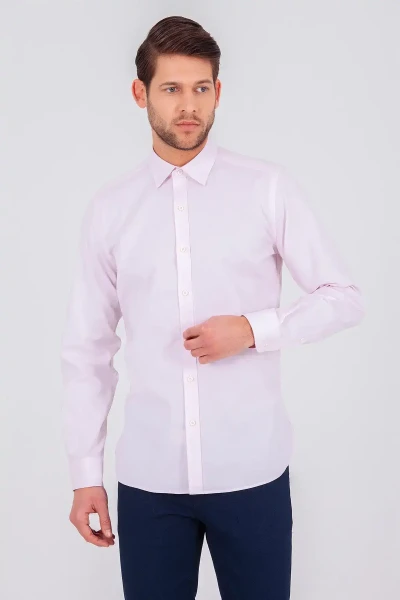 Pembe Slim Fit 100% Pamuk Uzun Kol Oxford Gömlek - 3