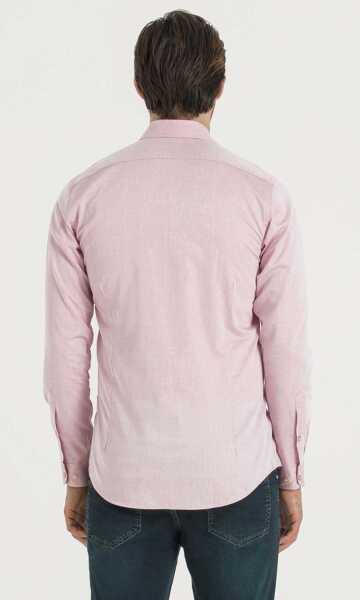 Pembe Slim Fit Desenli Gömlek - 13