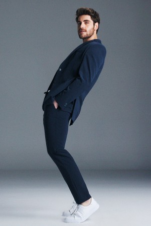 Performans Suit Lacivert Slim Fit Düz Takım Elbise - Thumbnail