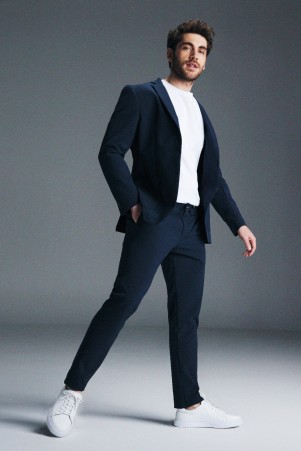 Performans Suit Lacivert Slim Fit Düz Takım Elbise - Thumbnail