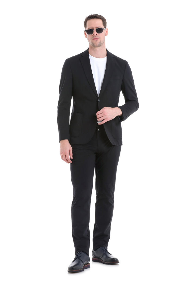 Performans Suit Siyah Slim Fit Takım Elbise