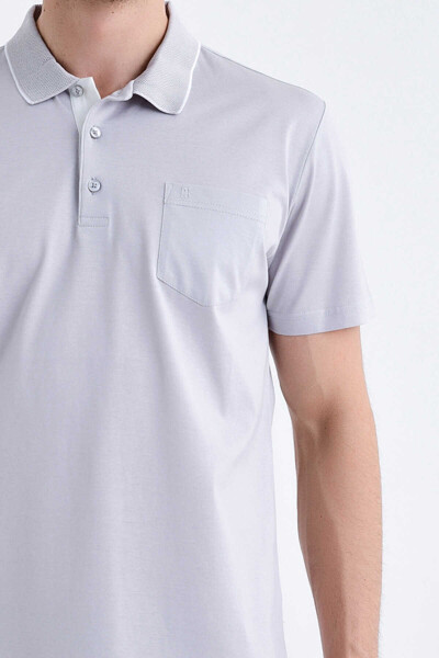 Polo Yaka Gri Tişört - 3