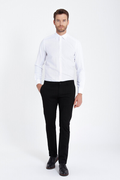 Beyaz Regular Fit Armürlü Gömlek - 2