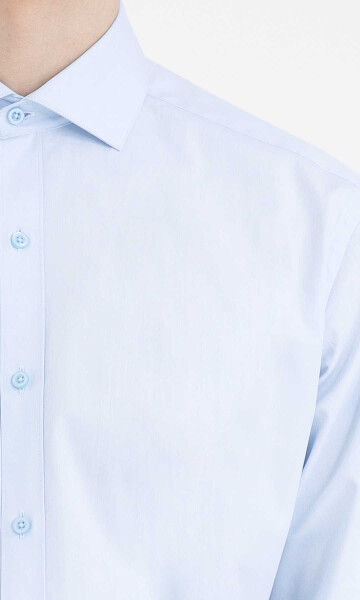 Regular Fit Mavi Gömlek - 4