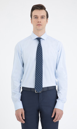 Regular Fit Mavi Gömlek - 5