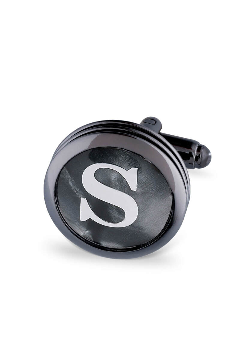 S Harfli Yuvarlak Tekli Kol Düğmesi - Hatemoğlu