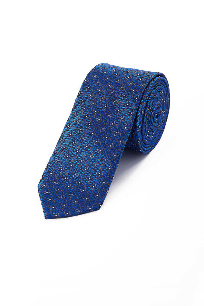 Saks Mavi Desenli Kravat - 1
