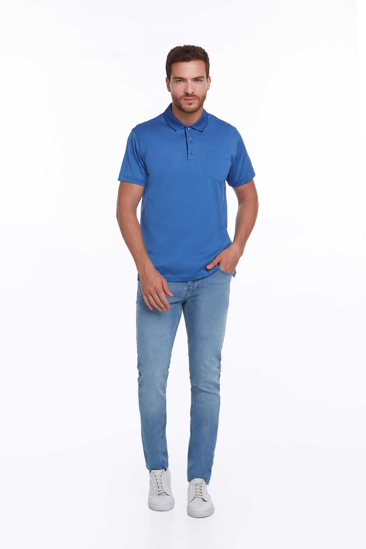 Saks Regular Fit 100% Pamuk Polo Yaka Tişört - 16