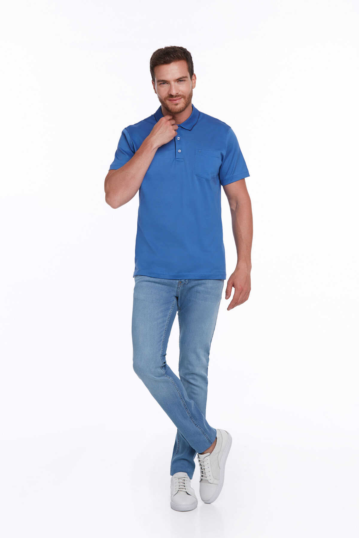 Saks Regular Fit 100% Pamuk Polo Yaka Tişört - 17