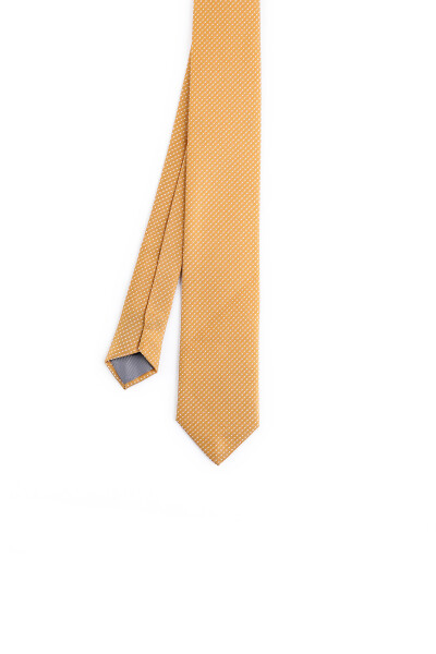 Sarı Desenli Micro Casual Kravat - 6
