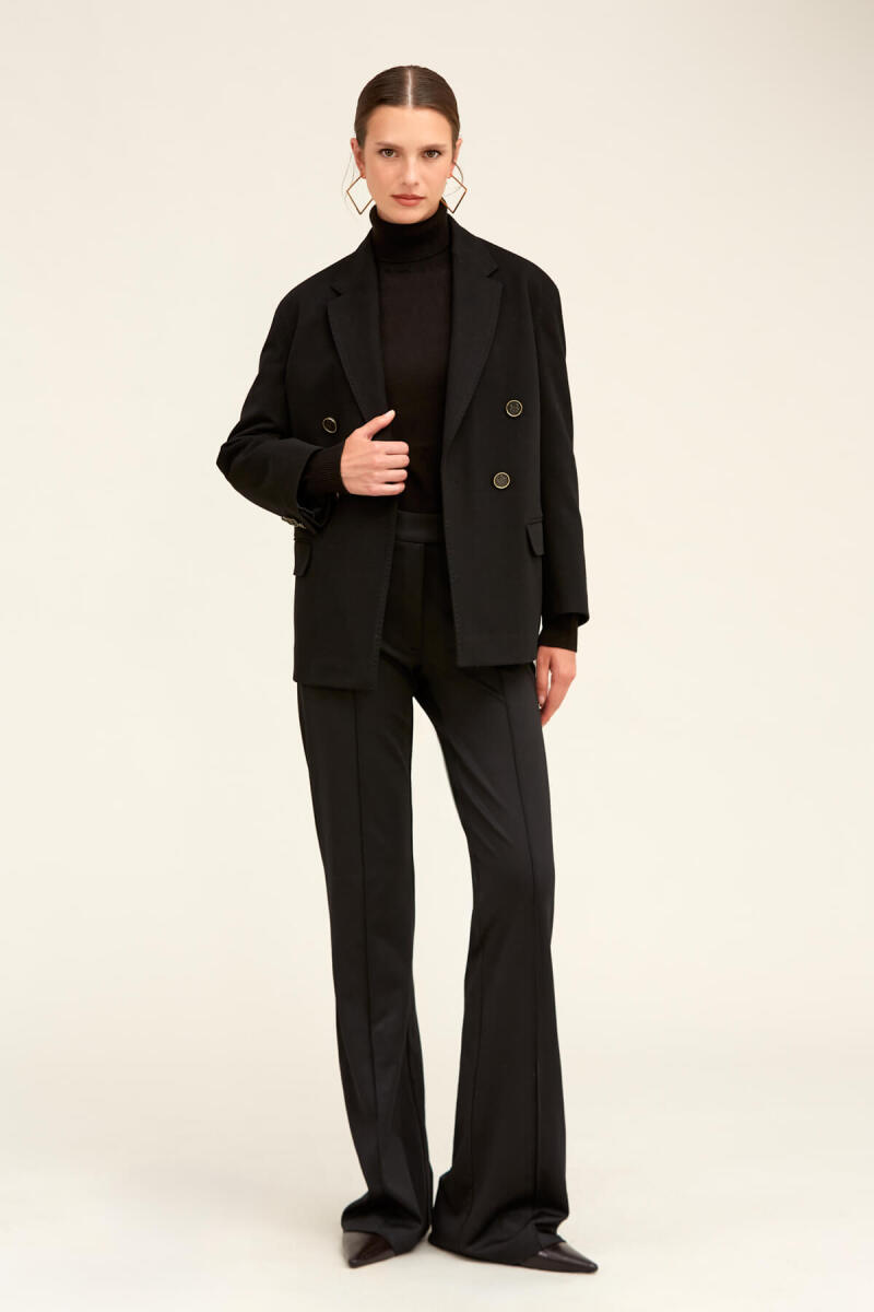 Saykı Woman Siyah Regular Fit Kruvaze Kadın Ceket - Saykı Woman (1)