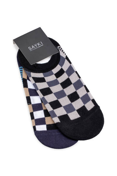 Siyah 2'li Kareli Babet Çorap 