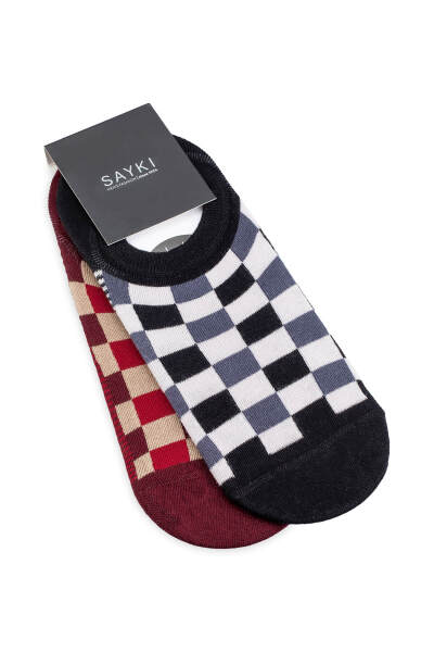 Siyah 2'li Kareli Babet Çorap 