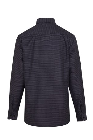 Siyah Klasik Fit Uzun Kol Pamuklu Desenli Klasik Gömlek - 4