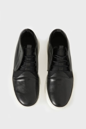 Siyah Deri Günlük Ayakkabı - Thumbnail