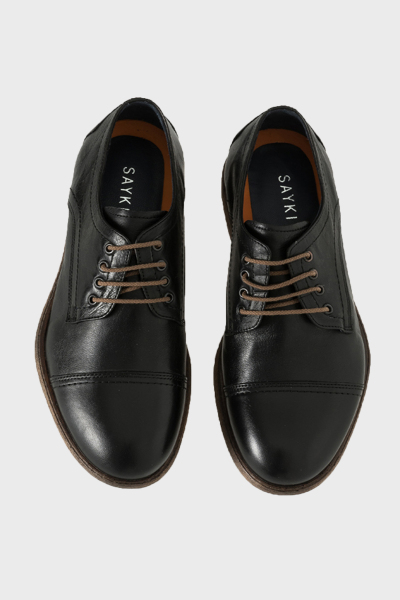 Hakiki Deri Siyah Klasik Ayakkabı - 6