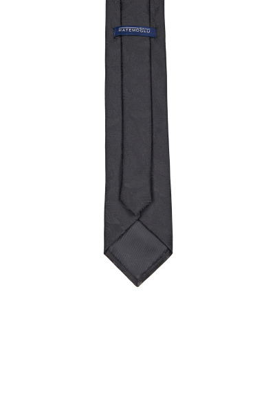 Siyah Desenli Klasik Micro Kravat - 6