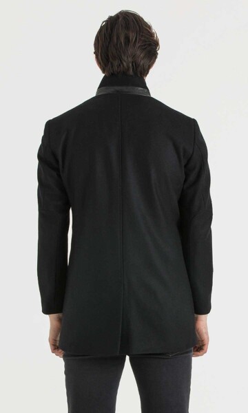 Siyah Basic Palto - 5