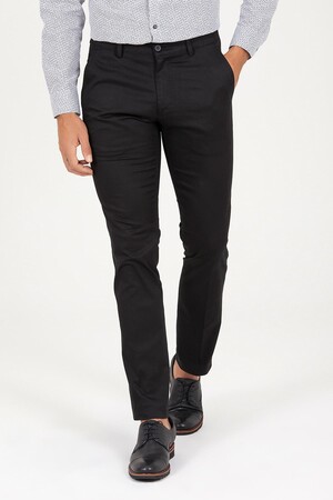 Siyah Regular Fit Kumaş Pantolon - Thumbnail