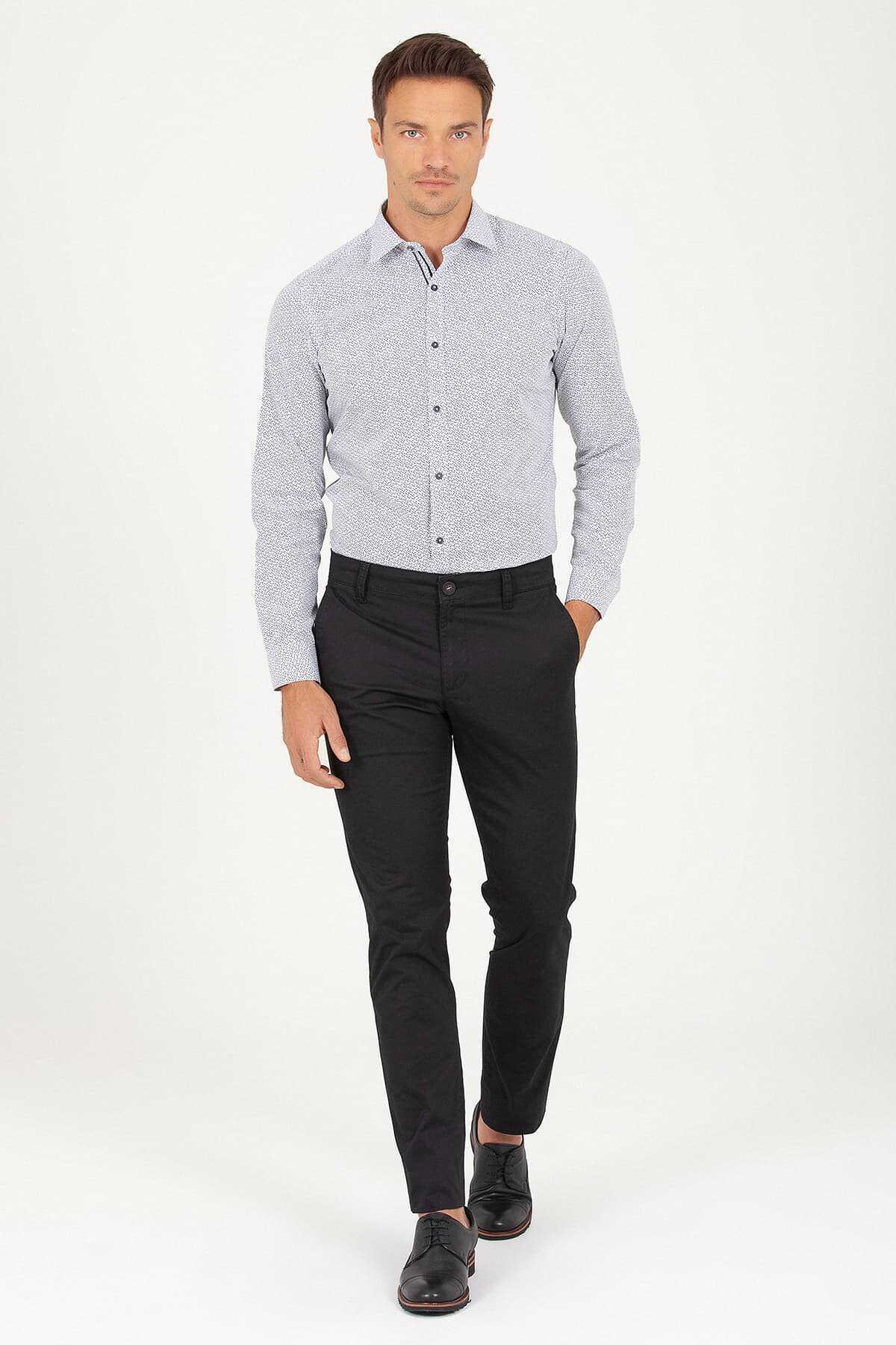 Siyah Regular Fit Pamuklu Yandan Cep Kanvas Pantolon - 2